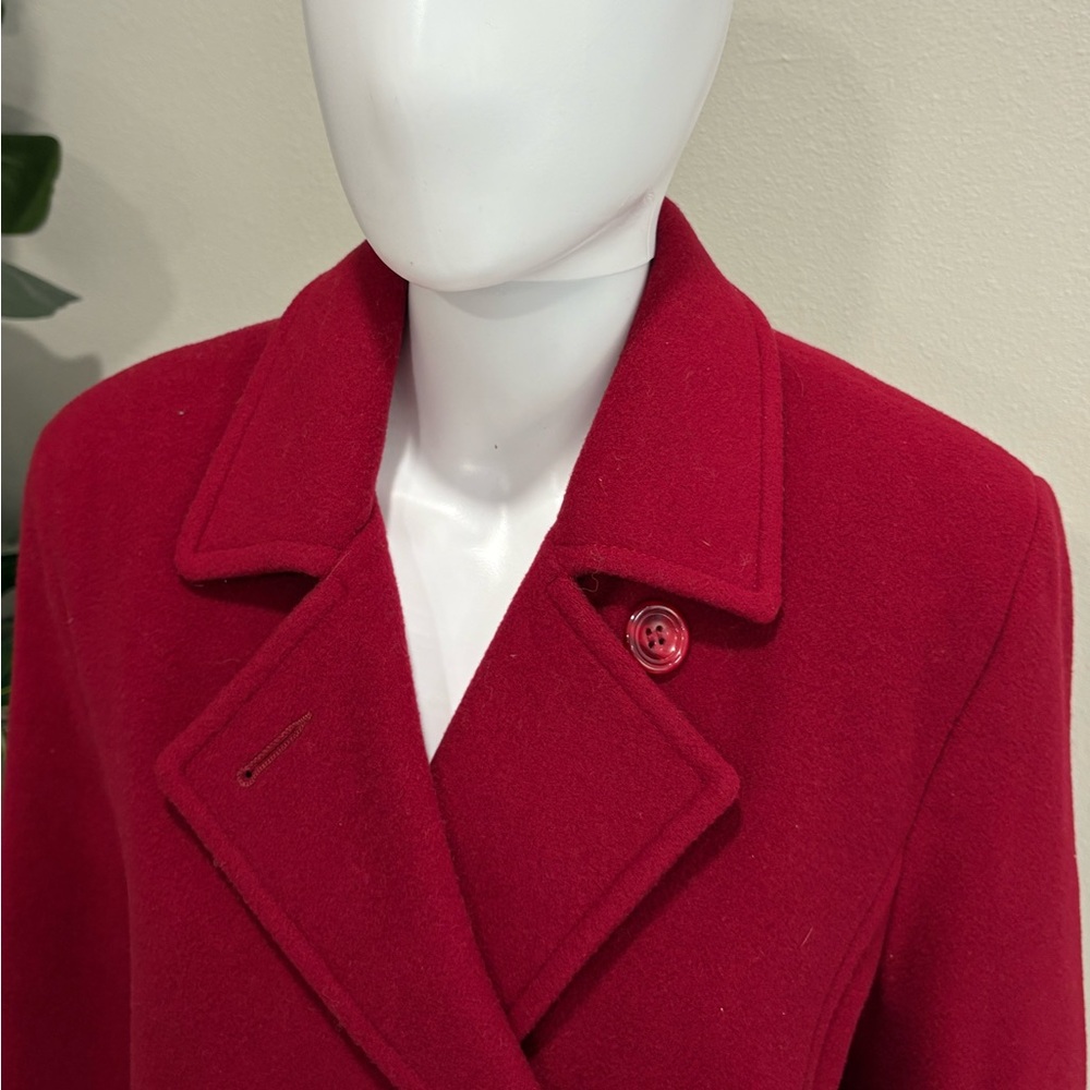 Pendleton 100% Lambswool Red Double Breasted Peac… - image 3